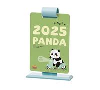 Calendrier 2025 avec motif panda de dessin animé, petit bureau