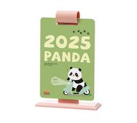 Calendrier 2025 avec motif panda de dessin animé, petit bureau