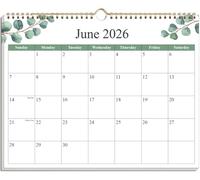 Calendrier 2025 - Calendrier 2025-2026 de janvier 2025 à juin 2026, calendrier de 18 mois avec papier de qualité supérieure, reliure à double spirale et crochet de suspension, 30,5 x 36,8 cm, feuille