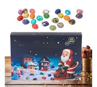 Calendrier 2025 Crystal Advent ?ar - 24-Compartment Stone Egg Gift Box Round & Hexagonal Pillar Set For Kids And Holiday Surprises