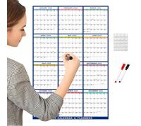 Calendrier 2025 effaçable à sec - Planificateur mural effaçable à sec et humide | Calendrier de 12 mois effaçable à sec | Parfait pour planifier les horaires dans la chambre à coucher, le salon, avec