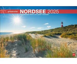 Calendrier 2025 Globetrotter de la mer du Nord - Du vent frais et des plages larges : un grand calendrier photo avec de superbes photos de plage. Parfait à apporter. (Globetrotter Travel Calendrier