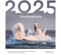 Calendrier 2025 KUNTH de la mer du Nord : calendrier de table de qualité supérieure avec 53 cartes postales magnifiques (également à suspendre)