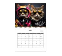 Calendrier 2025 pour chats - Calendrier au trésor des ménages 2025, drôle de 12 beaux cadeaux : calendrier mural coloré pour prendre des notes, planification