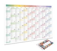 Calendrier 2026 12 mois | Avec autocollants - Grand planificateur mural de janvier à décembre 12 mois, pour maison, école, salle de nseignant, étudiant, famille, année académique