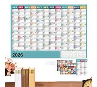 Calendrier 2026 - 12 mois - Grand calendrier annuel 2026 - Calendrier mensuel pour la maison, le bureau, l'école, les étudiants, les enseignants, l'appartement - Planificateur mensuel avec