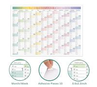 Calendrier 2026 12 Mois - Planning Hebdomadaire Écriture Fluide | Planificateur Mensuel Mural Annuel - Pour Maison Bureau École Salle de Classe Enseignant Étudiant Famille Noël