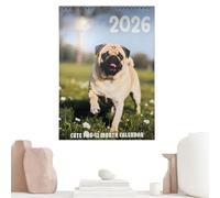 Calendrier 2026-2026 - Motif animal mignon - Calendrier mural annuel sur 12 mois - Pour horaire quotidien, notes à faire, salle de classe, salon, dortoir, porche, anniversaire, femme et homme
