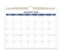 Calendrier 2026 2027 - Calendrier mural de janvier 2026 à juin 2027-18 mois avec papier épais pour planifier et organiser pour la maison ou le bureau, calendriers bleus à suspendre, 21,6 x 27,9 cm
