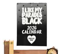 Calendrier 2026-2027 - Planificateur gothique noir | Calendrier d'affichage vertical pour école, salle de classe, appartement, étude, rendez-vous personnel, projet date limite, rappel quotidien suivi