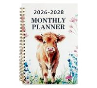 Calendrier 2026-2028 - Motif vache - Calendrier pour planification mensuelle - Pour l'école, les enseignants, les enfants, le collège, le bureau, le travail, les bureaux, la maison et les affaires
