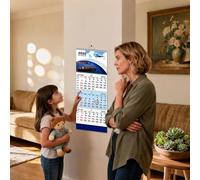 Calendrier 2026 - 3 mois - Calendrier mural vertical à suspendre pour famille, amis, maison, salon, chambre à coucher, studio d'art