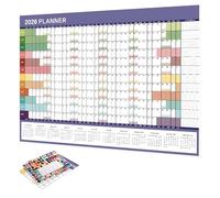 Calendrier 2026 - 74 x 51 cm - Grand carnet avec étiquettes et autocollants - Décoration murale pour études mentales, travaux scolaires, nettoyage domestique, entraînement, vacances et fêtes