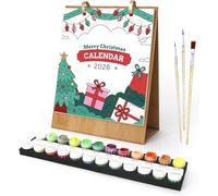 Calendrier 2026 à peindre par numéros pour adultes, Kit peinture DIY avec 12 plantes vertes différentes, Calendrier de bureau ou mural décoratif pour maison et bureau
