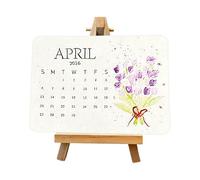 Calendrier 2026 à planter - Calendrier de d'amour respectueux de l'environnement avec support, durable et rechargeable, planificateur mensuel durable pour cadeau de vacances, style de vie vert