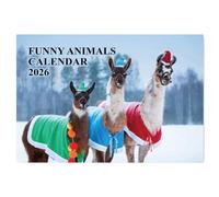 Calendrier 2026 A4 drôle d'animaux - Calendrier 2026 - 12 mois par page - Parfait pour la maison, le bureau, l'école, les vacances et la planification Papa Prints