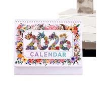 Calendrier 2026, agenda mensuel janvier à décembre | Peinture strass animaux 2026 Calendrier de bureau | Pour décoration de la maison, bureau, école, salle de alendrier académique