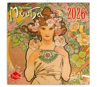 Calendrier 2026 Alphonse Mucha - format 30x60cm ouvert (ps) + offert un agenda de poche
