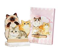 Calendrier 2026 avec illustration d'animaux mignons - Mini calendrier de travail amusant 2 en 1 avec illustration de chat, recto pour les dates, dos pour les notes, pour mémos, objectifs et rappels