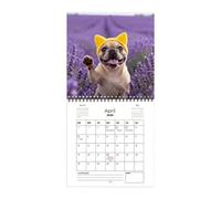Calendrier 2026 - avec Vacances Vue Semaine et Quotidienne - Planner French Bulldog Calendrier 12 | Pour Maison Bureau Salle Famille Étudiant Enseignant Noël Nouvel An