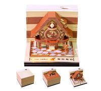 Calendrier 2026 Bloc-Notes 3D | Calendrier en Papier Bloc-Notes 3D avec Couverture Acrylique | Fournitures de Bureau pour Espaces de Travail | École Dortoir Nursery Appartement Chambre