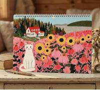 Calendrier 2026 - Calendrier amoureux des chats 2026 "Le manège des chats" - décoration murale - style cottagecore idée cadeau