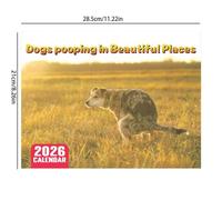 Calendrier 2026 Calendrier animal drôle 2026, planification familiale suspendue de 12 mois, planificateur chiot mignon, mémo calendrier Calendrier familial 2026(Color-1 1PCS)