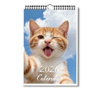 Calendrier 2026 Calendrier chat drôle et mignon 2026, adapté à la décoration de maison for les jeunes, 1 pièce Calendrier familial 2026
