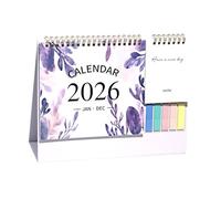 Calendrier 2026 | Calendrier de bureau janvier-décembre 2026, grands blocs rayés pour liste de tâches, organisation pour bureau à domicile, maison et école