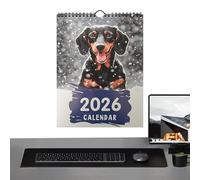Calendrier 2026 - Calendrier Mignon Teckel - Planificateur Murial 12 Mois pour Rappel de Rendez-vous Mensuels à la Maison ou École pour et Adultes