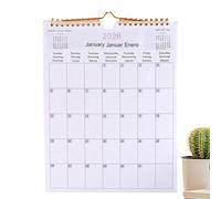 Calendrier 2026, calendrier multilingue à bobine de 30 cm pour bureaux, art mural fonctionnel avec disposition sur 12 mois, planificateur décoratif moderne pour chambres, dortoirs, appartements et