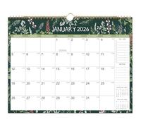 Calendrier 2026 - Calendrier mural 2026 avec papier épais, calendrier 2026, 37 x 29 cm, juillet 2025 à décembre 2026, vert