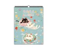 Calendrier 2026 Calendrier mural 2026 de la série Adorable Chat Noir Guérisseur, 12 motifs différents, Anniversaire, Noël Calendrier mensuel 2026