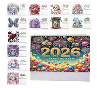 Calendrier 2026, calendriers 2026 Décoration de table avec peinture en strass | Décoration de maison Arts et travaux manuels | Cadeau fête Noël