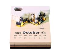 Calendrier 2026 Château de Poudlard Autocollant avec lumière 3D Château déchiré à la main Cadeau d'anniversaire Calendrier Année