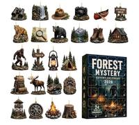 Calendrier 2026 compte à rebours Forêt 2D Drôle Forêt Pendentifs à | Calendrier de compte à rebours sur le thème de l'aventure pour enfants, adultes, familles, collectionneurs, Noël, vacances