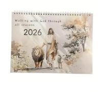Calendrier 2026 de la foi de Jésus : Marchez avec Dieu à travers chaque saison, avec des versets inspirants et des illustrations sereines - Un compagnon pour une vie de foi