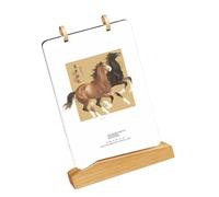 Calendrier 2026 de l'année du cheval 2026 à retournement mensuel de bureau avec présentoir en acrylique et bois pour bureau à domicile ou bureau en acrylique
