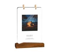 Calendrier 2026 de l'année du cheval 2026 à retournement mensuel de bureau avec présentoir en acrylique et bois pour bureau à domicile ou bureau en acrylique