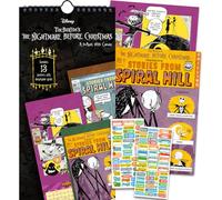 Calendrier 2026 de l'étrange Noël de monsieur Jack Skellington de luxe avec plus de 100 autocollants de rappel (cadeaux Tim Burton, fournitures de bureau)