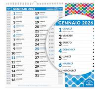 Calendrier 2026 de mur hollandais | En papier écologique non patiné - Idéal pour marquer des rendez-vous et des engagements | Dimensions 30 x 42 | 16 façades | Calendrier positif