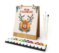Calendrier 2026 de peinture par numéros fait à la main, calendriers de bureau numériques à peindre pour table, kit de calendriers de chiffres amusants pour décoration d'intérieur (style G)