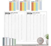 Calendrier 2026 de suivi des habitudes - 410 x 590 mm - Outil de motivation pour augmenter la productivité | Journal de suivi des habitudes mensuelles | Planificateurs d'auto-amélioration pour femmes