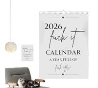 Calendrier 2026 - Décoration intérieure annuelle amusante pour 2026, police grasse, calendrier mensuel, dates d'événement, vacances, planification des repas, réunions, écoles, bureaux, enseignants