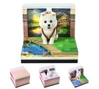 Calendrier 2026 en forme de chien 3D, calendrier 2026, bloc-notes créatif 3D avec lumières, sculpture sur papier, décoration de bureau, cadeau pour Noël, anniversaire, anniversaire de mariage