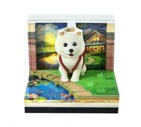 Calendrier 2026 en papier sculpté - Motif chiens mignons - Calendrier de bureau 3D non collant - Bloc-notes en papier à faire soi-même - Cadeau pour décoration de bureau, anniversaire, Noël
