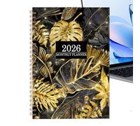 Calendrier 2026 - Grands blocs de fleurs avec dates - Planificateur quotidien 2026 avec onglets mensuels, pour planifier un rendez-vous académique, maison, école, bureau, étude, travail, enseignant