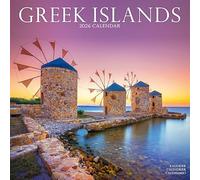CALENDRIER 2026 ILES GRECQUES (av) - GRECE - SANTORIN - CRETE - MYKONOS + offert un agenda de poche 2026
