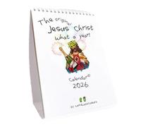 Calendrier 2026 « Jesus Christ What a Year » - Calendrier de bureau encourageant - Papier épais durable - Coloré - Parfait pour la maison, le bureau, les enseignants