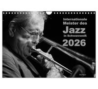Calendrier 2026 · Les maîtres internationaux du jazz en noir et blanc